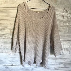 Easel Grey Knit Hooded Pullover/Sweater